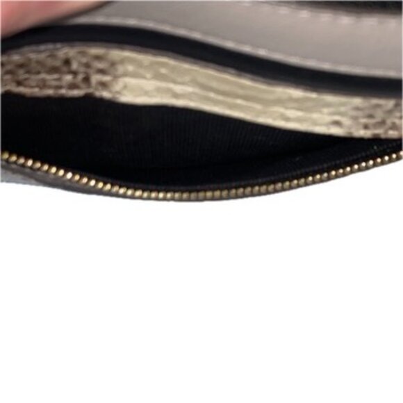 Furla Snakeskin Leather Crossbody Shoulder Bag Gray Cream Charcoal Zipper EUC - Picture 9 of 14